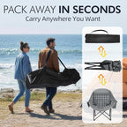 Oversized Camping Chair for Adults - Heavy Duty Outdoor Padded Large Lawn Camp Chair with Cup Holder Cooler Pockets for Sports Beach Fishing Garden Portable Supports 500lbs, Grey 2 Pack - Image 7