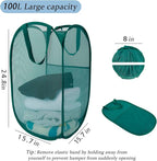 Upgraded 100L Extra Large Mesh Pop Up Laundry Basket - Image 2