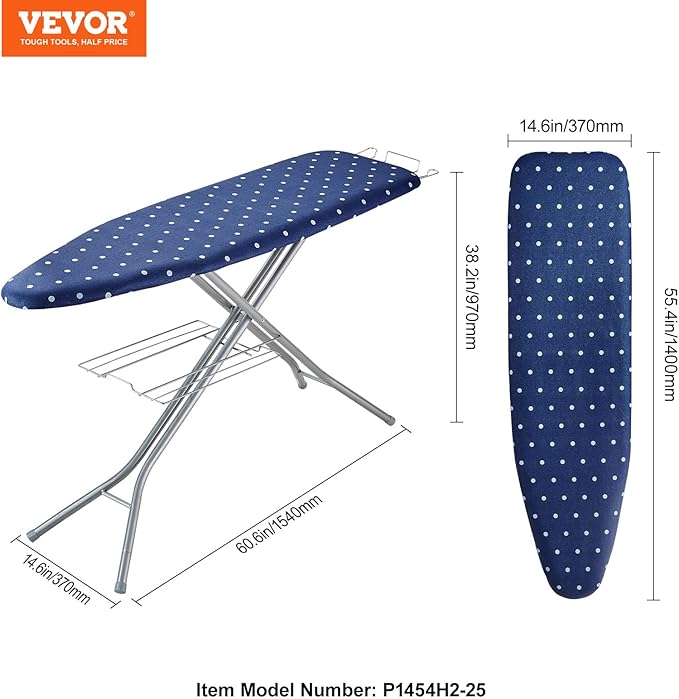 VEVOR Ironing Board with Bottom Storage Tray, Thickened 4 Layers Iron Board - Image 7