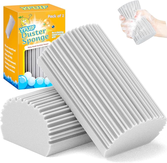 2-Pack Damp Duster Sponge for clean, Magic Sponge Eraser Baseboard Cleaner Tool by YFUIF