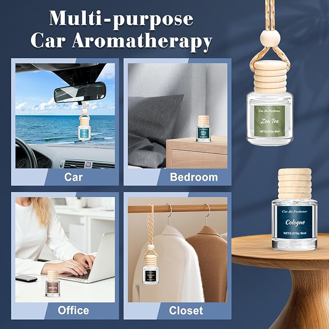 Premium Car Air Freshener, 6 Pack Deep Luxury Scent Essential Oil Diffuser - Image 9