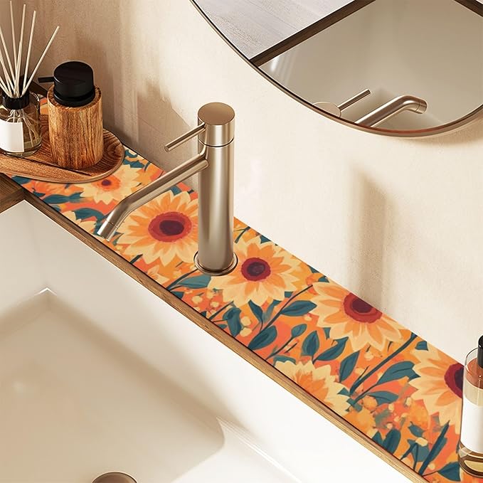Kitchen Sink Splash Guard 2 PCS 30 Inch Sink Faucet Mat Splash Guard - Image 7