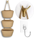 3-Tier Decorative Cotton Rope Hanging Basket, Wall-Mounted Woven Storage by Unknown