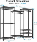 VIPEK V5 Medium Portable Closet Wardrobe Heavy Duty Clothes Rack, Freestanding - Image 5