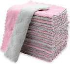 24PCS Kitchen Dishcloth, Microfiber Washcloth, Soft Cleaning Cloths, Coral by Neoweming-Lessismore