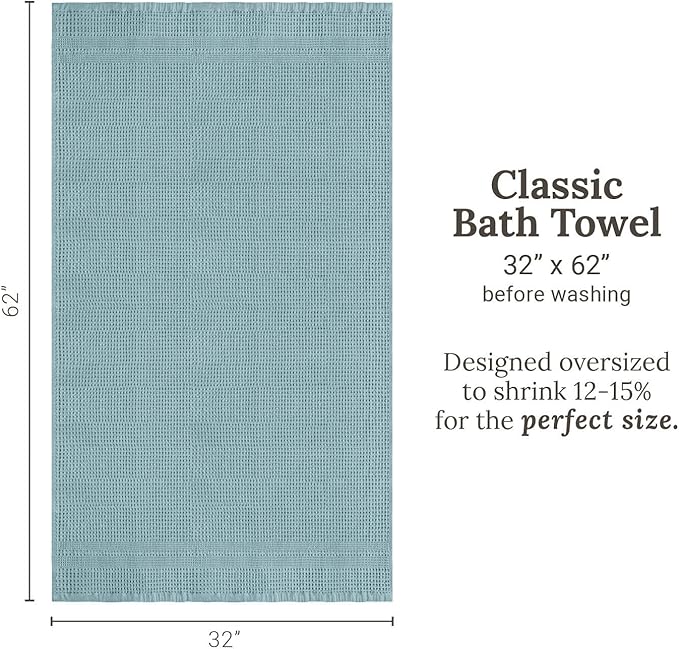 GILDEN TREE Waffle Towels for Bathroom, 100% Cotton Quick Dry Towel, Waffle - Image 8