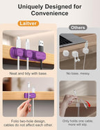 6 Pack Magnetic Cable Clips, Laitver Cord Organizer Holder Strong Adhesive Desk - Image 3