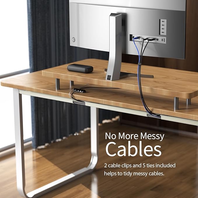 Delamu 62.8in Under Desk Cable Management, Safe Tidy Cable Management Under - Image 4
