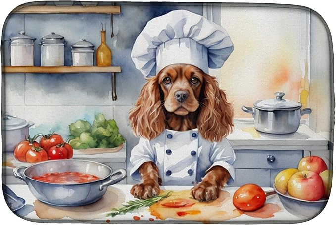 Caroline's Treasures DAC6234DDM Cocker Spaniel The Chef Dish Drying Mat by CarolinesTreasures