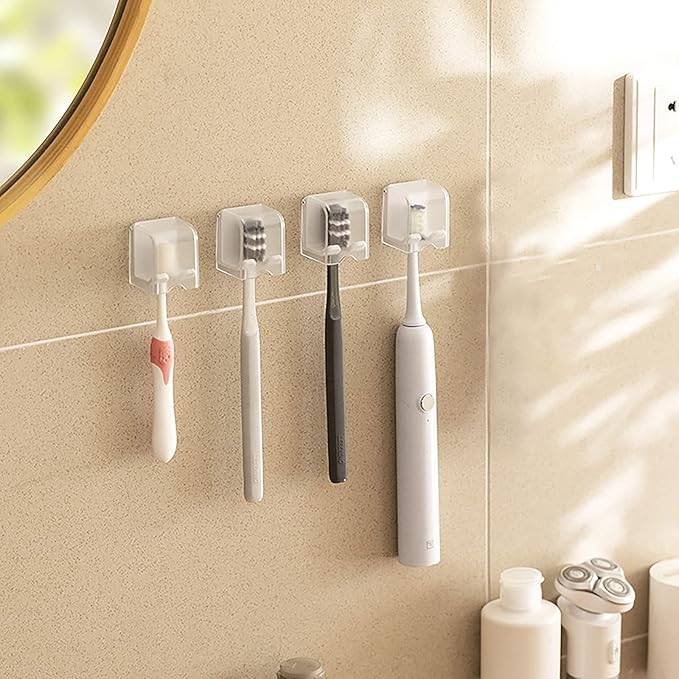4 PCS Toothbrush Holder Wall Mounted - Image 4