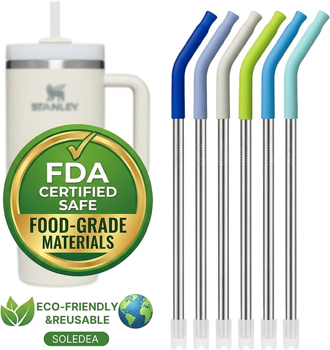 40 oz Straight Metal Straws for 40 oz Stanley Tumbler, Straw for Glass Cups - Image 9