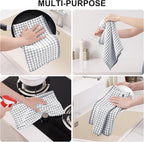 Kitinjoy Cotton 12 Pack Kitchen Towels and Dishcloths Sets, 16 x 25 Inch & 12 X - Image 4