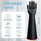 22" Chemical Resistant Gloves, Reusable Heavy Duty Long Rubber Glove, - Image 2