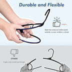 HOUSE DAY Blue Plastic Hangers 60 Pack, Clothes Hangers - Image 5