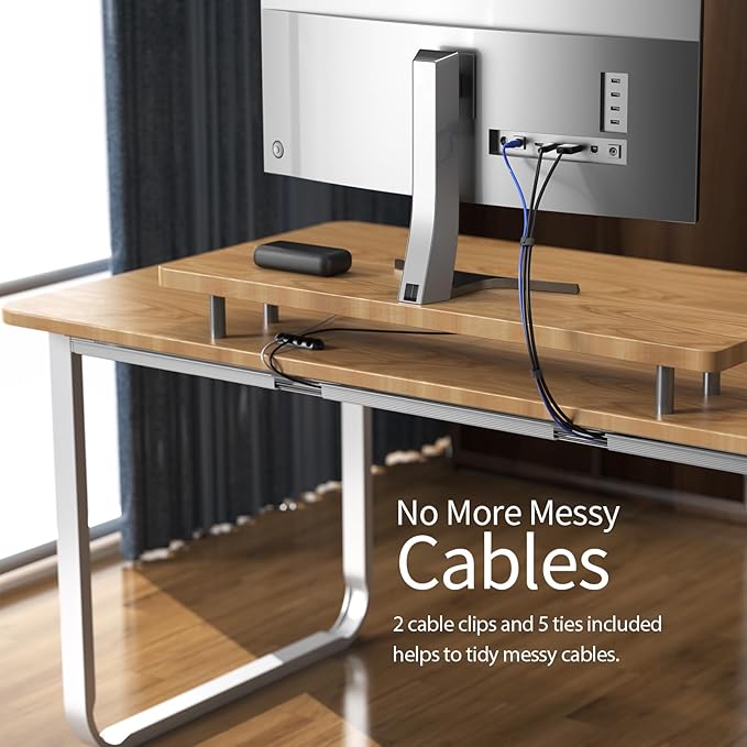 Delamu 62.8in Under Desk Cable Management, Safe & Tidy Cable Management Under - Image 4