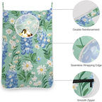 Mint Green Bluebonnet and Daisies Hanging Laundry Hamper Door Hampers Bag Basket - Image 5