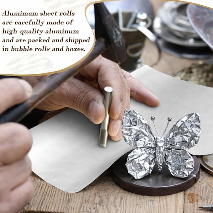 Yaocom 1 Roll Aluminum Metal Crafts DIY Foil 12 Inch x 20 ft x 0.1 mm Thick - Image 4