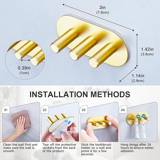 Electric Toothbrush Head Holder, Toothbrush Holders Wall Mounted, Adhesive - Image 9