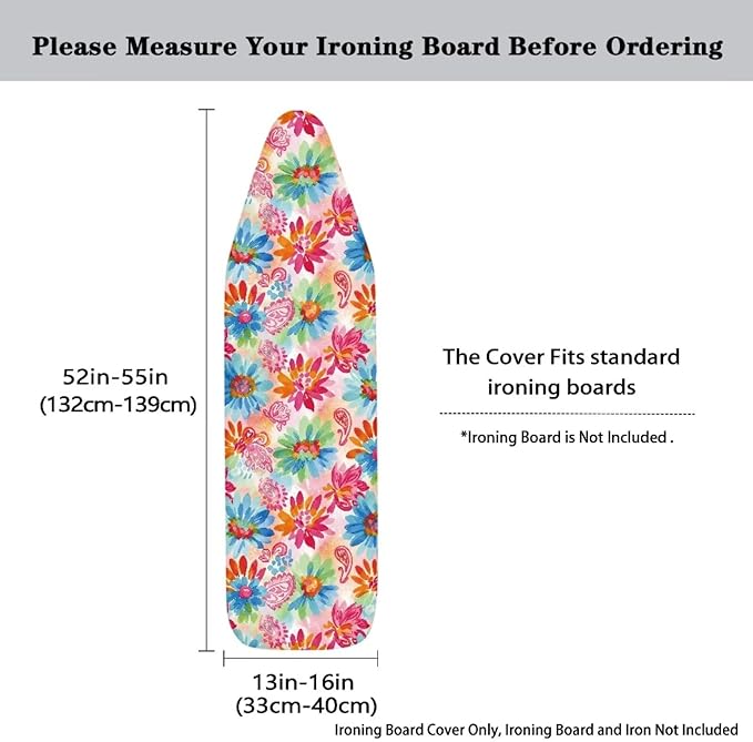 Paisley Floral Standard Ironing Board Cover Heat Reflective Ironing Mat - Image 5