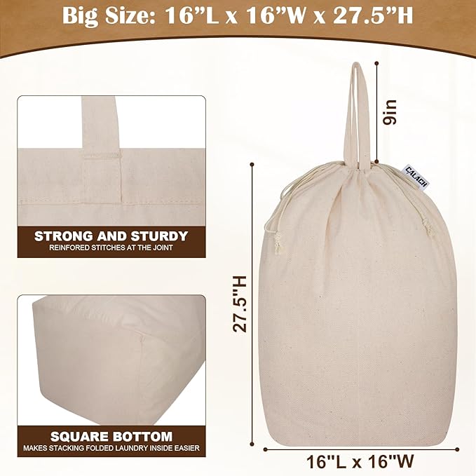 Cotton Canvas Laundry Bags - Image 3