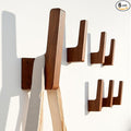 6 Pack Walnut Wood Wall Hooks – Handcrafted Solid Wood Hooks by PinEther