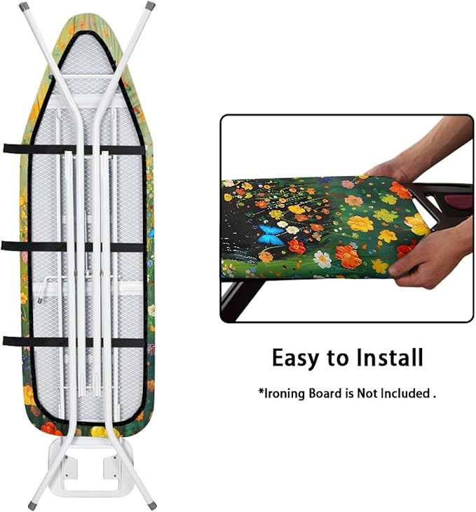 GLENLCWE Black Cat Hippie Flower Ironing Board Cover, 54x15 inches, Iron Board - Image 4