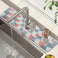 Red Gray Tile Kitchen Sink Splash Guard Faucet Mat Red White Diamond Super by Unknown