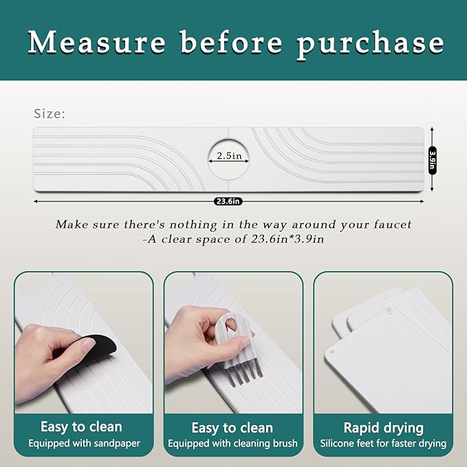 Kitchen Sink Diatomite Splash Guard - Image 4