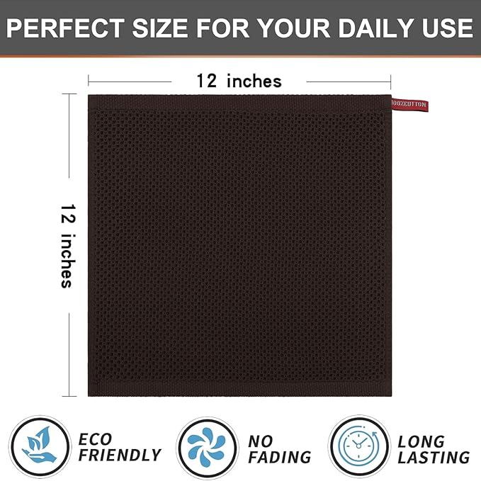Kitinjoy 100% Cotton Kitchen Dish Cloths, 8 Pack Waffle Weave Ultra Soft - Image 5