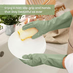 Rubber Cleaning Gloves for Dishwashing, 4 Pairs Reusable Kitchen Gloves for - Image 3