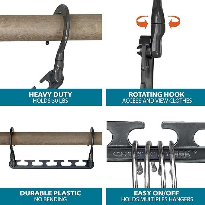 Wonder Hanger Max 10-Pack Space Saving Hangers, Reinforced Hooks Swivels 360° - Image 2