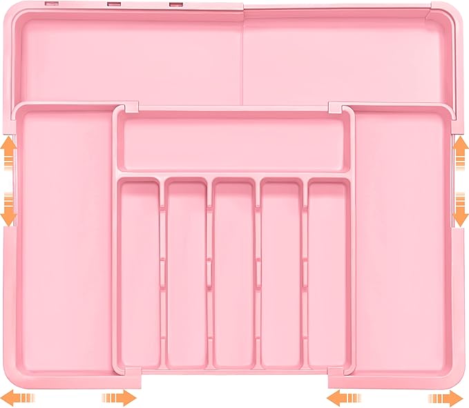 Silverware Organizer Expandable Kitchen Utensil Drawer Organizer Large BPA Free by Spaclear
