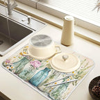 Spring Summer Floral Jars Flowers Dish Drying Mat - Image 5