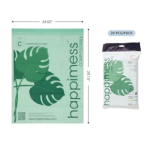 happimess 13.2 Gallon Drawstring Trash Bags, Compostable, Bio-Based - Image 2