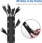 JOTO 2 Pack Cable Management Sleeve, Flexible Cable Sleeve Wrap Cover Wire - Image 4