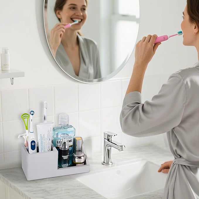 Diatomite Toothbrush Holders for Bathrooms, Quick Dry Electric Tooth Brush and - Image 2