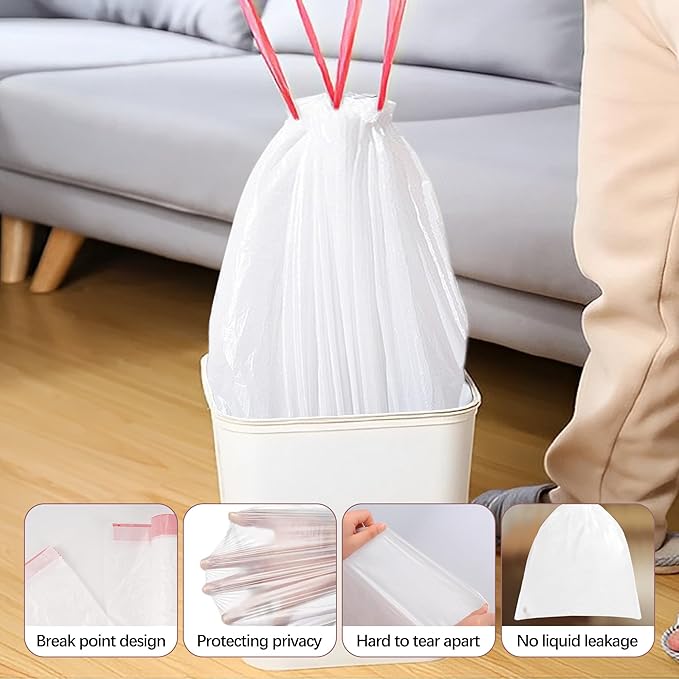 8 Gallon Trash Bags, Thick Plastic Trash Can Liners, Fits 30 Liter Wastebaskets - Image 5