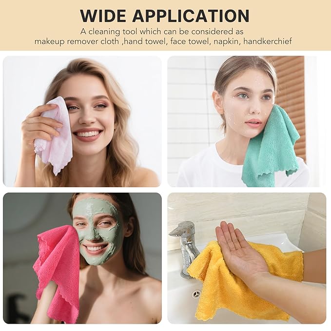 Microfiber Face Cloth Reusable Makeup Remover Facial Cleansing Towel Ultra Soft - Image 7