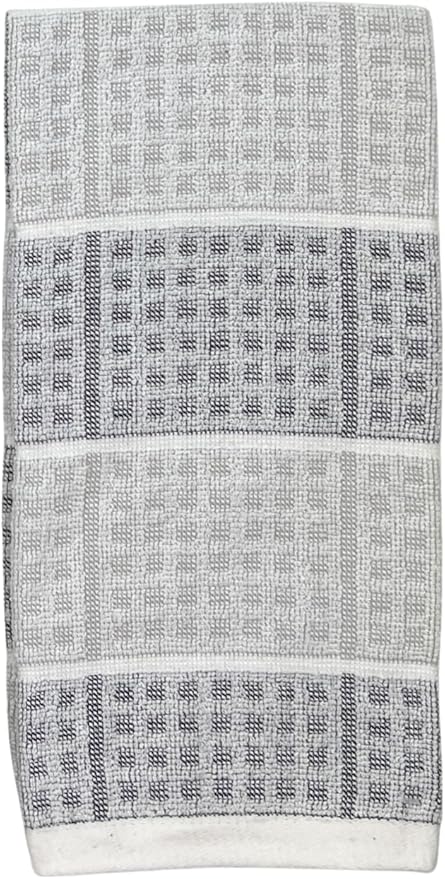 Black Gray Kitchen Dish Towels- Set of 3 100% Cotton Cloth Soft Cleaning Drying - Image 5