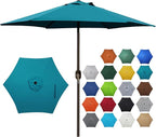 Blissun 7.5 ft Patio Umbrella, Yard Umbrella, Outdoor Market Umbrella with Push Button Tilt Crank (Cerulean) by Blissun