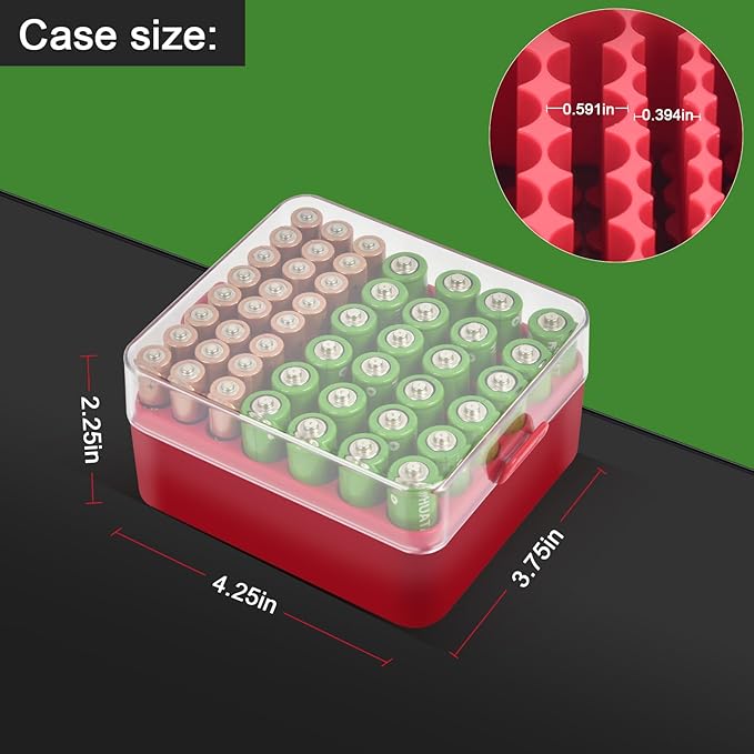 ALCYON Battery Organizer Storage Case, Battery Vault Box Container - Image 4