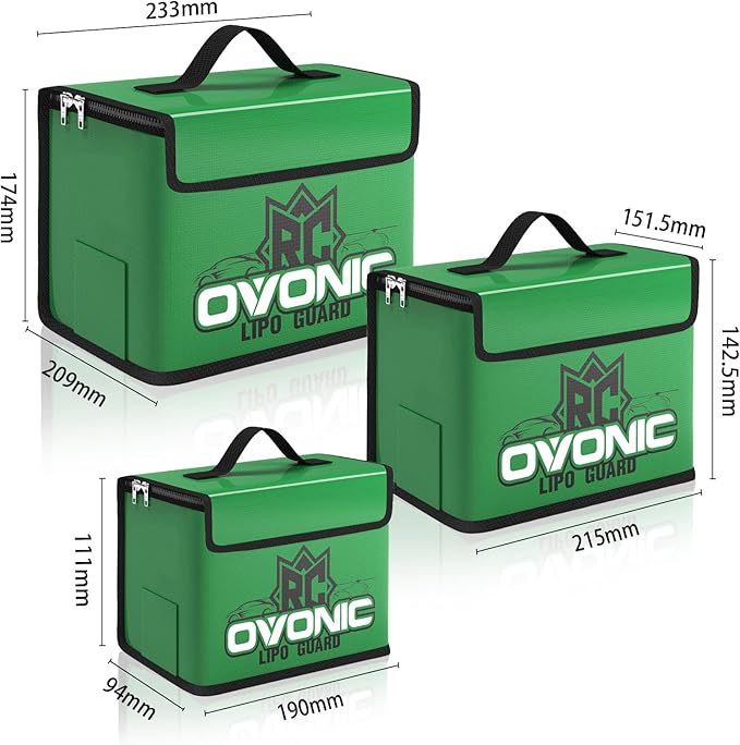 OVONIC Lipo Safe Bag Fireproof Explosionproof Bag, Large Medium and Small - Image 5