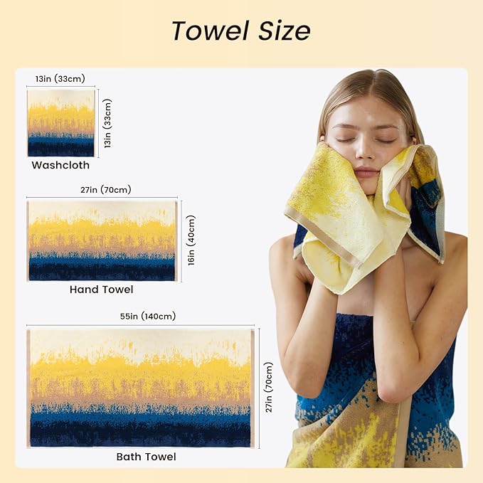 SEMAXE 18-Pack Bath Towel Set Include 6 Bath Towels, 6 Hand Towels, 6 Wash - Image 2