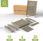 GREENVINES Outdoor Rocking Chairs | Set of 2 | Porch Rocker | HDPE Plastic | Wood Grain | Oversized Rockers | High Back | Big & Tall | Ladder Back | Desert Brown | for Patio Outside - Image 7