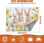 Eggs Rabbits Dish Drying Mat for Kitchen Counter Microfiber Absorbent Dish - Image 2