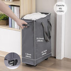 Slim Rolling Laundry Basket, Slim Laundry Hamper - Image 2