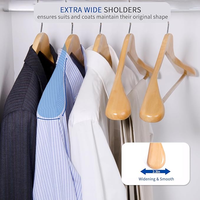 Nature Smile Luxury Natural Wooden Suit Hangers - Image 7