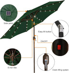Blissun 9 ft Solar Umbrella, 32 LED Lighted Patio Umbrella, Table Market Umbrella, Outdoor Umbrella for Garden, Deck, Backyard, Pool and Beach (Dark Green) - Image 2