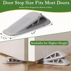 Fursafe&Q Rubber Door Stoppers for Bottom of Door, Door Stop Wedge - Image 2