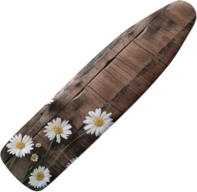 Brown Wood Ironing Board Cover 15x54 Inch Ironing Board Protector Daisy by KUIFORTI